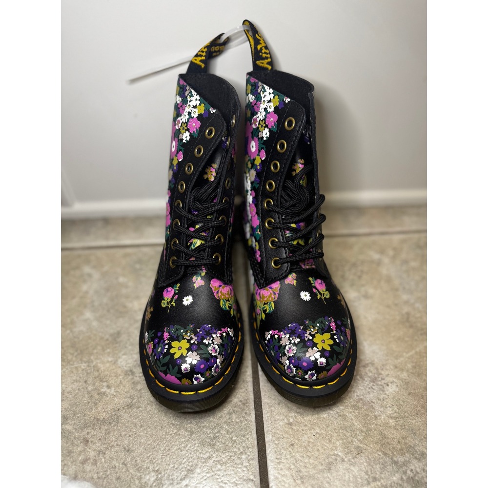 Dr Martens 1460 Pascal Floral Print Leather Boots Womens Size 5 UK 3 EU 36